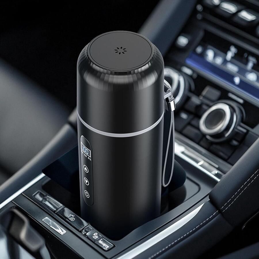 SnelShoppen Draagbare Auto Verwarming Cup 500ml Elektrische Waterkoker 12V 24V Roestvrij Staal Compact voor Reizen Ideaal voor Truck en Buit