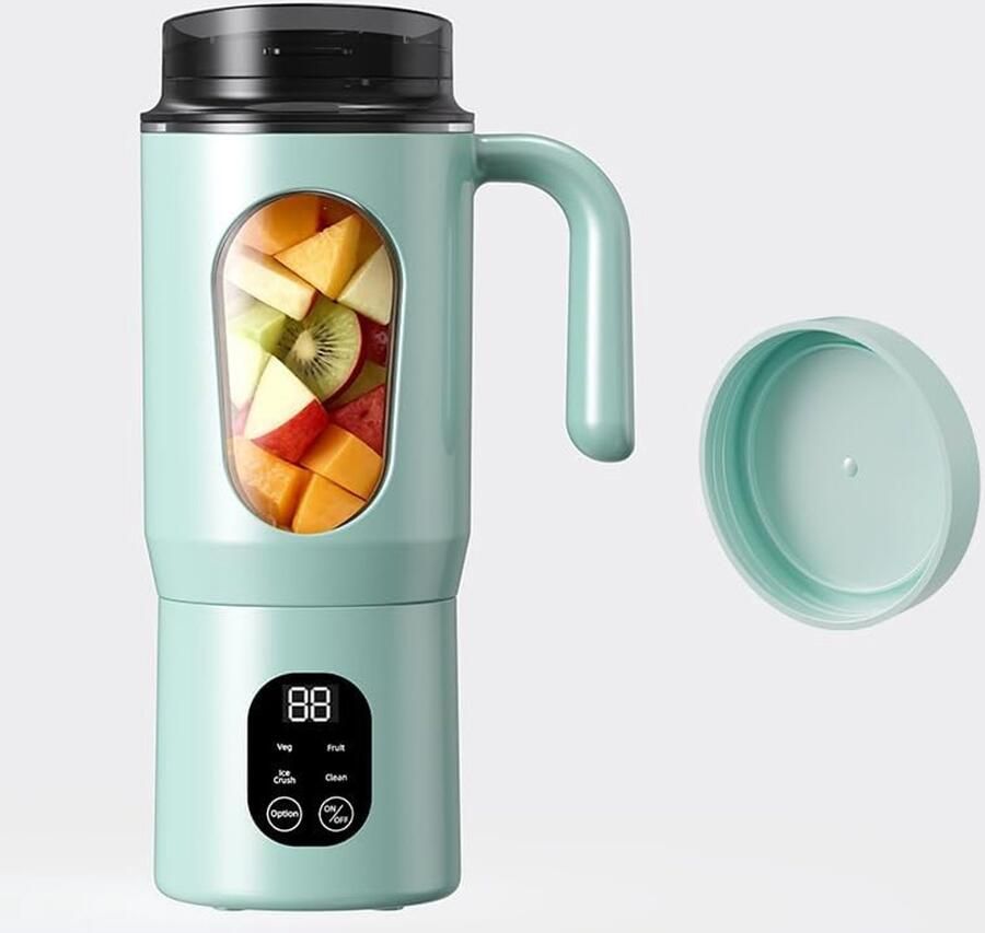 SnelShoppen Draagbare Blender 550 ml Kleine Smoothie Maker met Handvat USB Oplaadbare Blender voor Kantoor Camping Sportschool & Reizen Groe