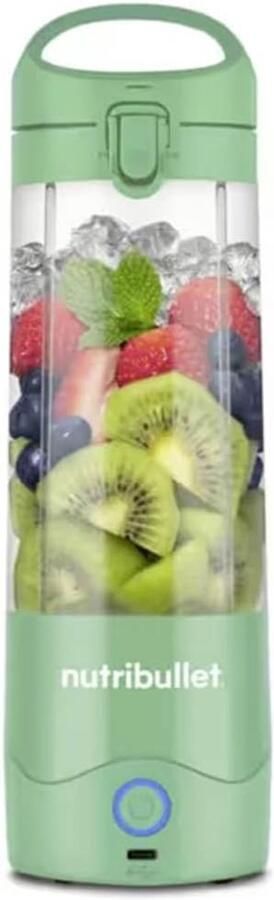 SnelShoppen Draagbare Blender met Isolerende Beker 475ml USB-C Opladen 4-Punts Mes Tritan Lichtgroen Perfect voor Smoothies Eiwitshakes Campi