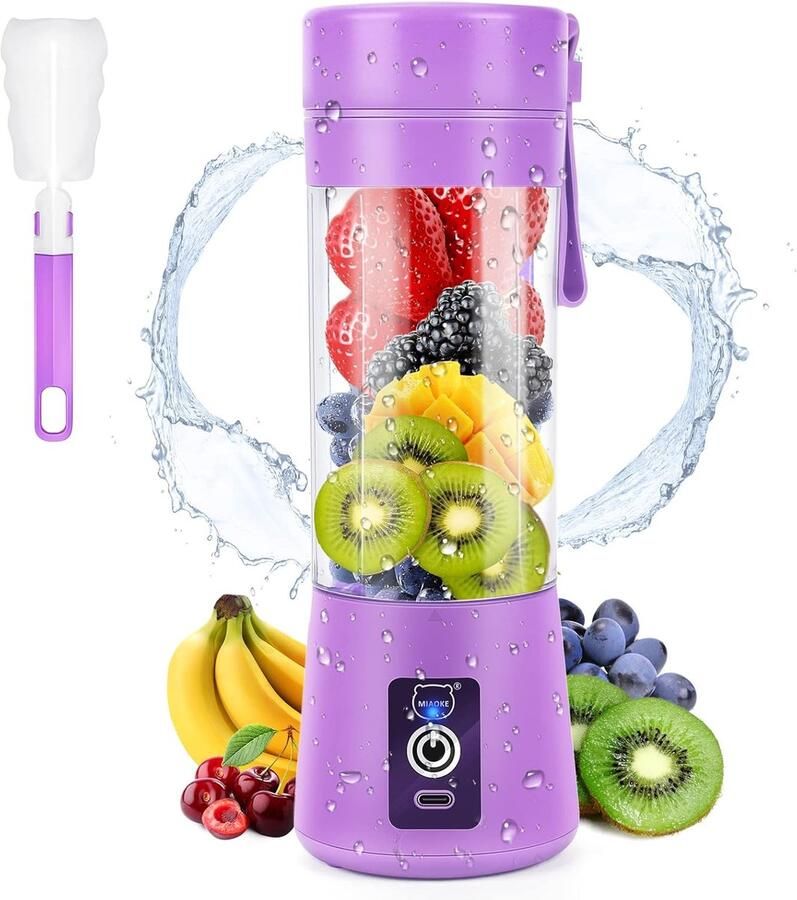 SnelShoppen Draagbare Blender Mini Juicer Cup USB Oplaadbare Smoothie Mixer met 6 3D Bladen Ideaal voor Thuis Kantoor Buiten BPA Vrij