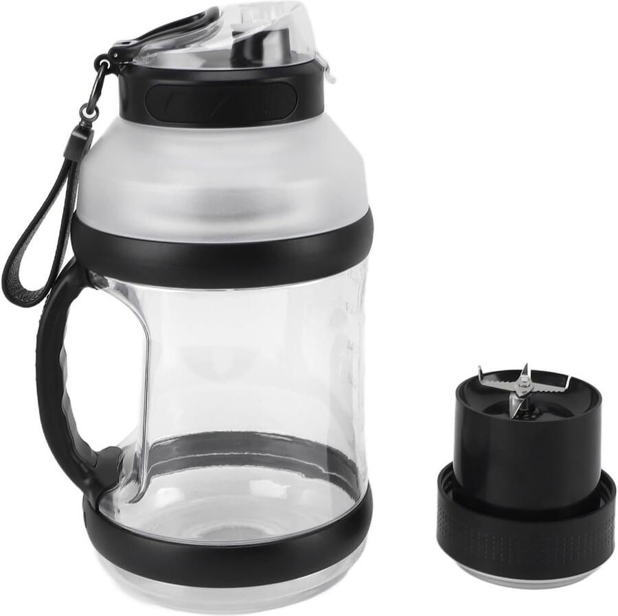 SnelShoppen Draagbare Blender Persoonlijke Blender 2L Sport Smoothie Blender met 6 Snijkanten 18000rpm 4000MAh Type C Reis Juice Blender Mini Juic