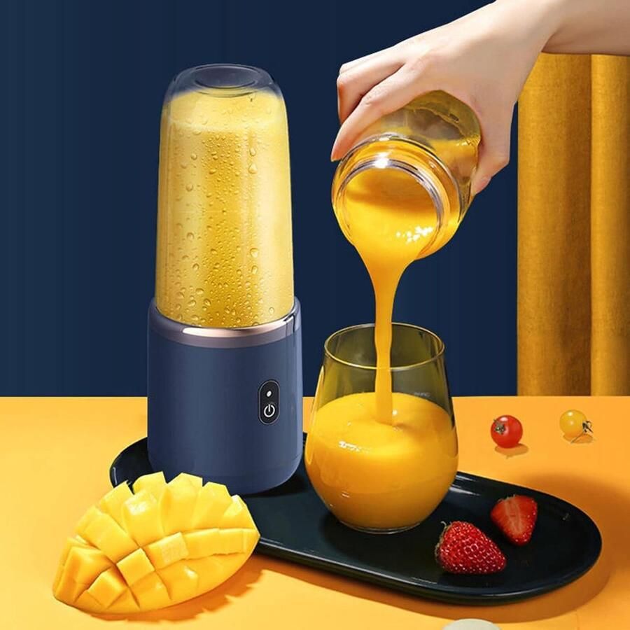 SnelShoppen Draagbare Blender USB Oplaadbaar 1500 mAh Compact Design 500 ml Ideaal voor Smoothies Fruit- en Groentesmoothies Robuuste Kunstst