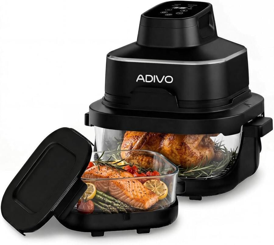 SnelShoppen Draagbare Elektrische Airfryer Gezond Koken Zonder Olie Compact en Lichtgewicht Ideaal voor Keuken Camping en Feestjes 360° He
