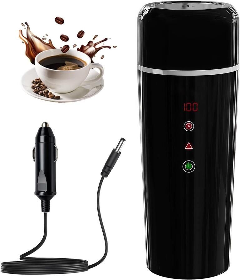 SnelShoppen Draagbare elektrische waterkoker 12 V 420 ml roestvrij staal snel verwarmen voor auto vrachtwagen taxi camping reizen