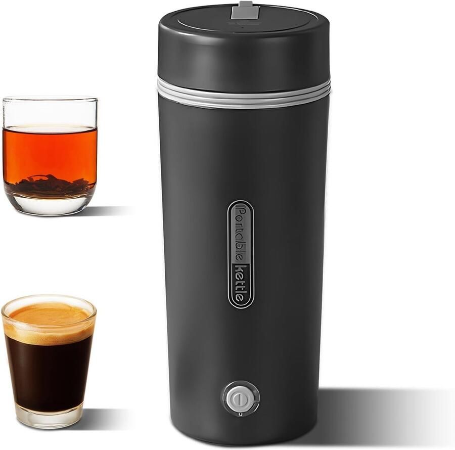 SnelShoppen Draagbare Elektrische Waterkoker 350ml Compact Reisketel voor Snel Koken RVS Automatische Uitschakeling voor Thuis en Kantoor (EU Stek