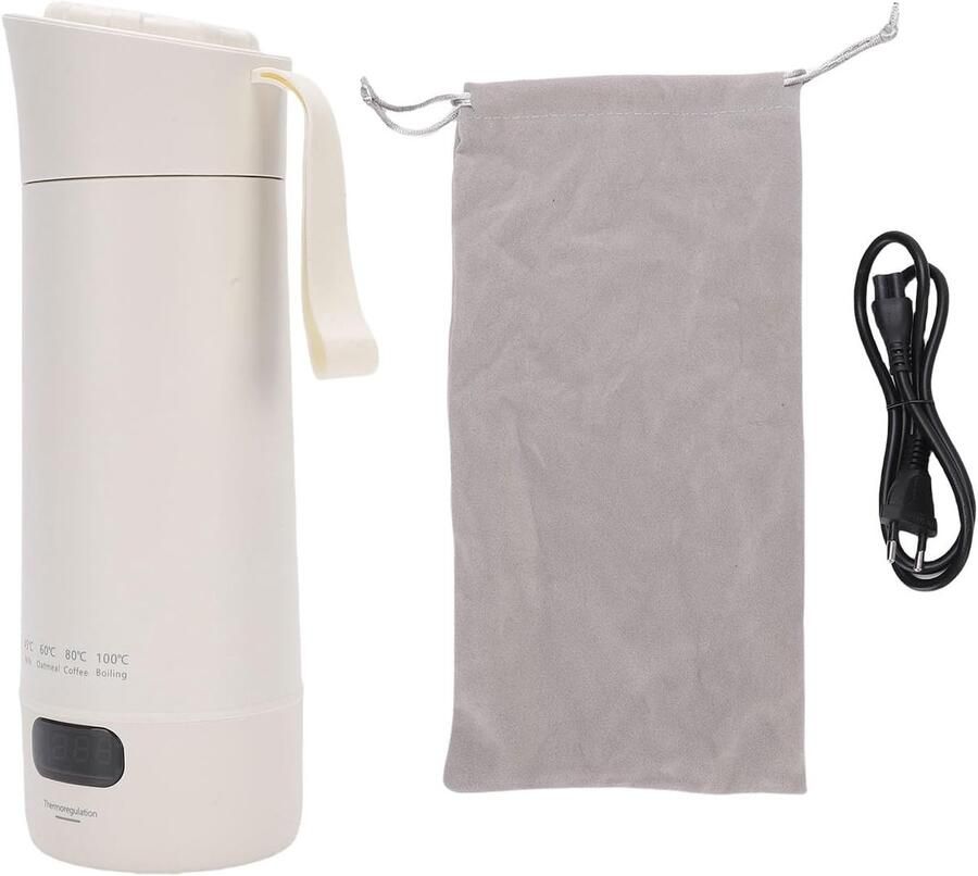 SnelShoppen Draagbare Elektrische Waterkoker 400ml Mini Koffieketel 300W RVS Snoerloos Snel Koken Voor Thuis Kantoor Camping