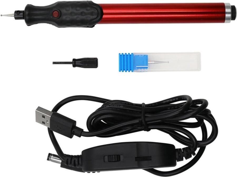 SnelShoppen Draagbare Mini Elektrische Graveerpunt met USB Verstelbare Snelheid Ideaal voor Hout-Metaal-Glas Sieraad Graveerwerk
