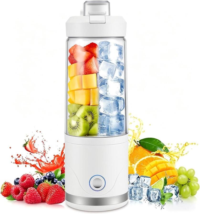 SnelShoppen Draagbare Mixer & Smoothie Maker To Go 650 ml 4000 mAh Oplaadbare Batterij USB-C Hakt IJs en Fruit in 20 Seconden BPA-vrije Tritan H