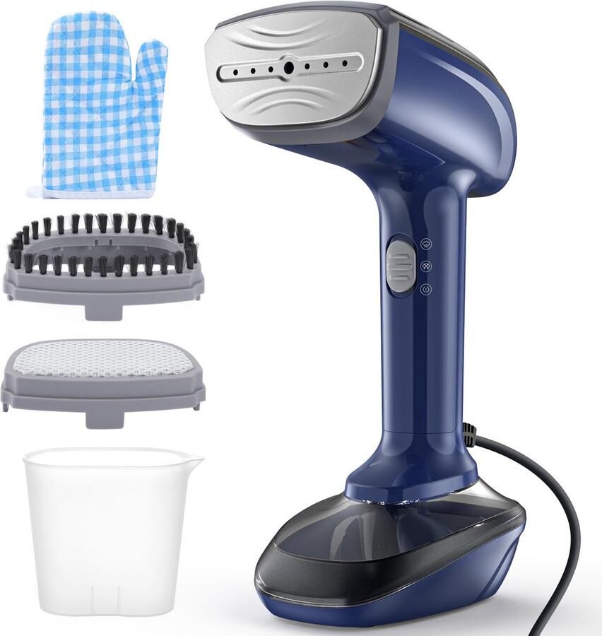 SnelShoppen Draagbare stomer voor Kleding 1800W 2-in-1 Strijkijzer en Rimpelverwijderaar 20g min Stoom Snel Opwarmen 20-seconden 300ml Water