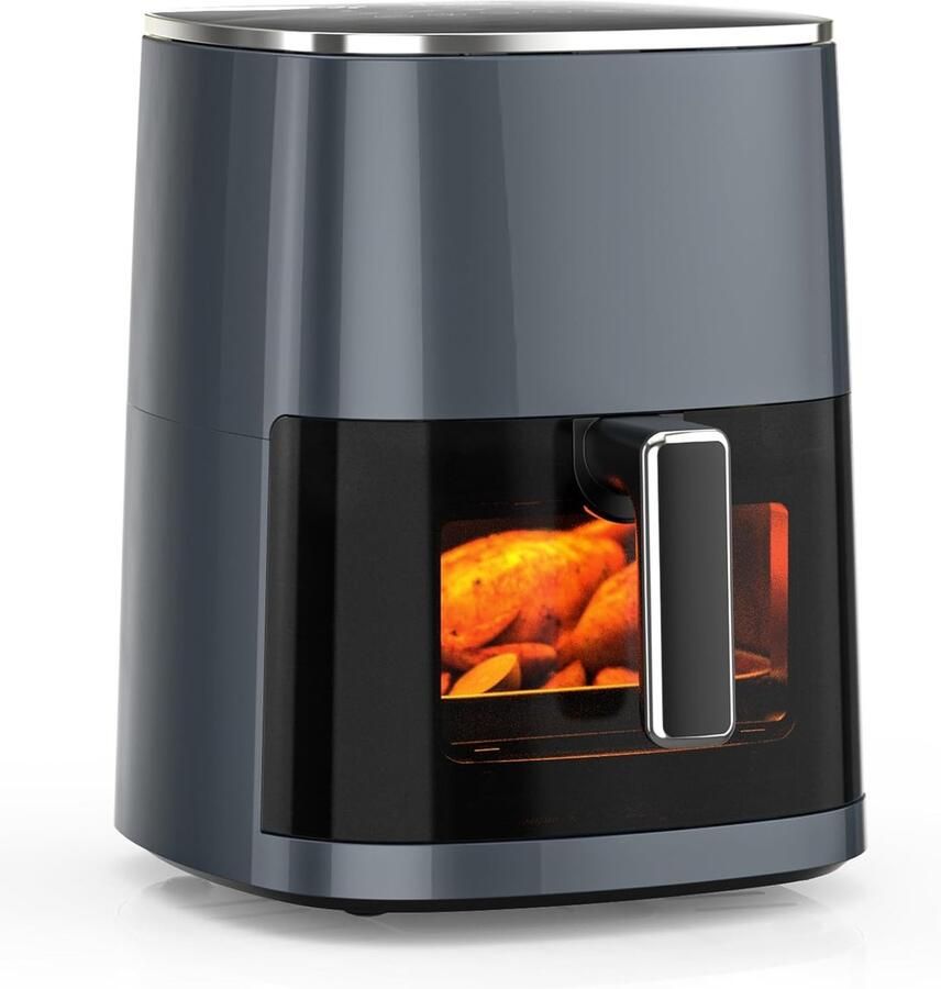 SnelShoppen DUMOS Airfryer 6QT Heteluchtfriteuse Oven met Venster 12-in-1 voor Familie 400°F Snelle Lucht Crispy Technologie Bakken Roosteren Dehydr