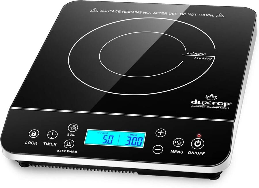 SnelShoppen Duxtop Inductiekookplaat 2100W LCD-Sensortouch 20 Temperatuurniveaus 20 Vermogensinstellingen 10-Uurs Timer Veiligheidsslot Ideaal