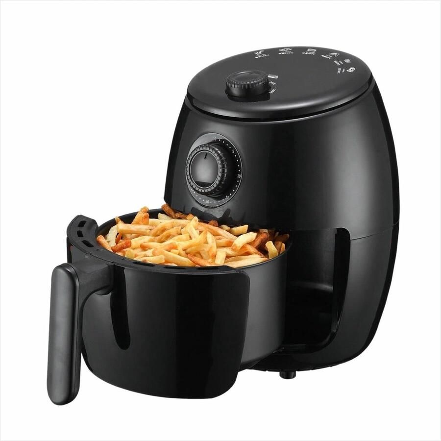 SnelShoppen Ecofry Heteluchtfriteuse zonder Olie 2 L 1000 W 12 L 1700 W 10 in 1 Rasp 6 Accessoires en Receptenboek Roestvrijstaal