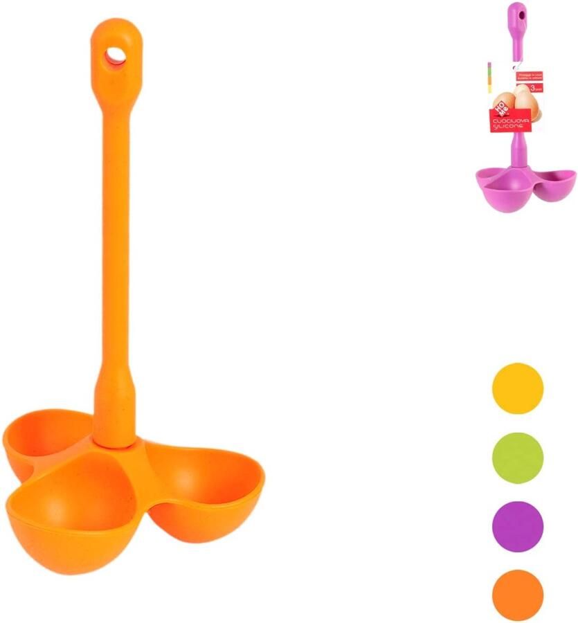 SnelShoppen Eierkoker 3 Plaatsen Silicone Antiaanbaklaag Meerkleurig Perfect voor Keuken Camping Feestjes en Gezinnen