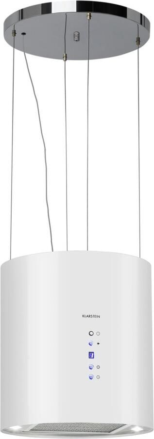 SnelShoppen Eilandafzuigkap 35cm Roestvrij Staal 190W Motor 560m³ u Luchtcirculatie 3 Vermogensniveaus LED Kookplaatverlichting Wit Keuken