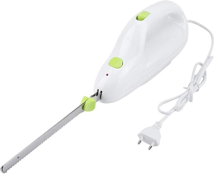 SnelShoppen Elektrisch Broodmes Snijmachine voor Bevroren Vlees Krachtige 110 Watt Motor Dubbele Schakelaar RVS Dubbelblad Ideaal voor Bro