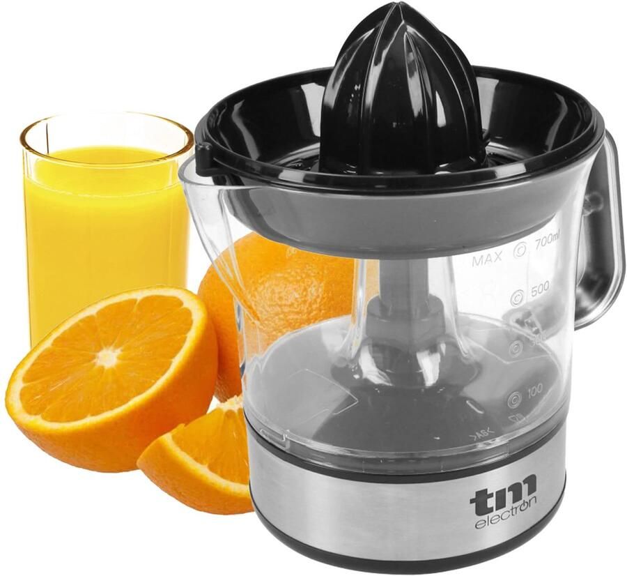 SnelShoppen Elektrische Citruspers 700 ml met 2 Perskegels Verstelbare Pulpophouder Links-Rechtsdraaiend Vaatwasmachinebestendig 40 W Ideaal v