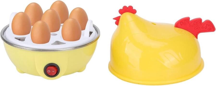 SnelShoppen Fast Egg Cooker Elektrische Eierkoker met 7 Eieren Capaciteit Automatische Uitschakeling Mini Ontbijtmachine voor Hardgekookte en Ge