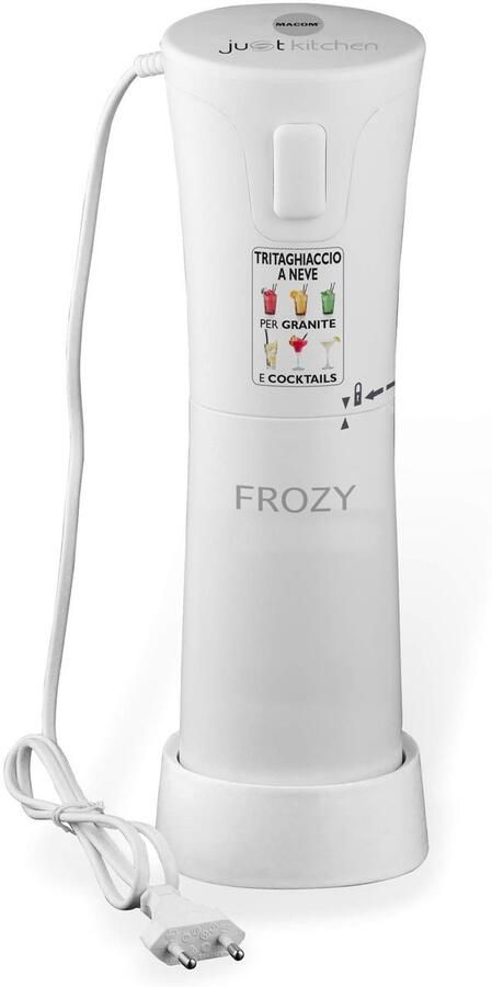 SnelShoppen Elektrische Hakmolen Macom Just Kitchen 861 Frozy Ice Crusher voor Graniet en Cocktails 30 W Wit Kunststof Ideaal voor Feest en