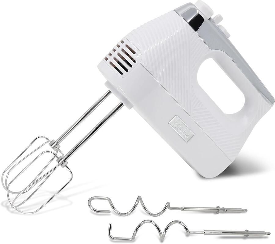SnelShoppen Elektrische Handmixer 400 W 5 Snelheden + Turbo RVS Meng- en Kneedaccessoires Perfect voor Taarten Muffins Koekjes Pizza Deeg