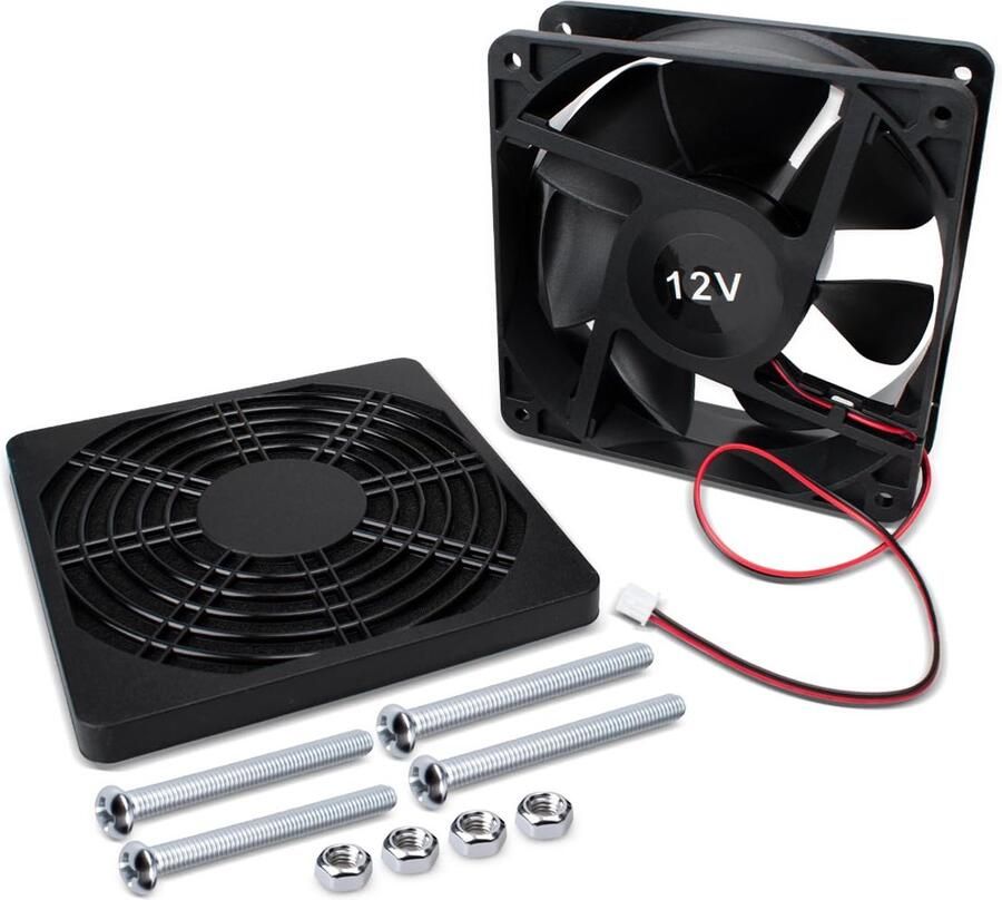 SnelShoppen Elektrische Koelventilator 12V DC 120x120x38 mm Mini Stille Ventilator voor IJsmachine Luchtkoeler en PC PBT-Kunststof 1 stuk