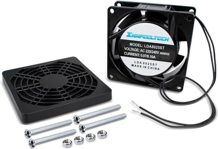 SnelShoppen Elektrische Koelventilator 80x80x25 mm Stille Mini Ventilator AC220V voor IJsmachines Luchtkoelers en PC's PBT-Kunststof 1 stuk