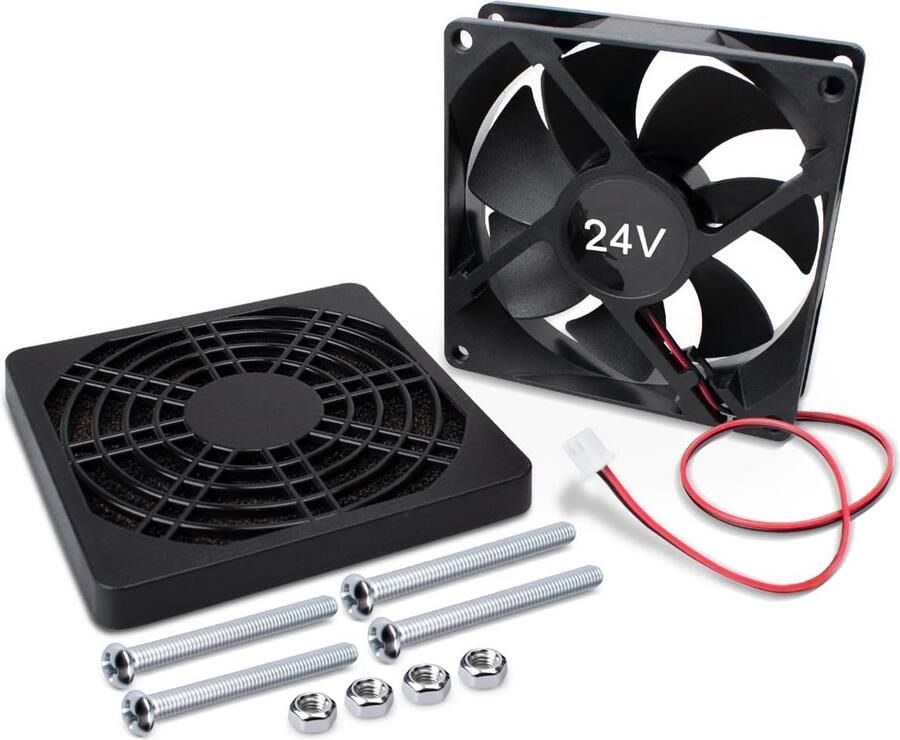 SnelShoppen Elektrische Koelventilator DC24V 90x90x25 mm Mini Stille Ventilator voor IJsmachine Luchtkoeler PC PBT Kunststof 1 Stuk