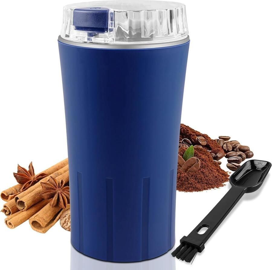 SnelShoppen Elektrische Koffiemolen 300 W Roestvrij Stalen Messen Multifunctionele Koffiemolen voor Koffiebonen Specerijen Noten Peper en Kru