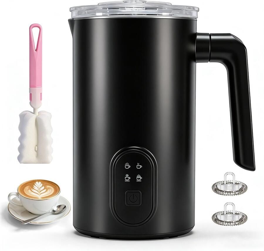 SnelShoppen Elektrische Melkopschuimer 4-in-1 Automatische Melkopschuimer 350 ml voor Warme en Koude Melk Melkopschuimer voor Latte en Cappuccino