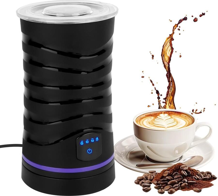 SnelShoppen Elektrische Melkopschuimer 4-in-1 voor Warm en Koud Melkschuim Automatische Uitschakeling Melkfrother voor Koffie Latte Cappuccino e