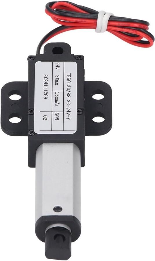 SnelShoppen Elektrische Mini Lineaire Aandrijving 50 N 30 mm 24 V IPX4 met Eindschakelaar voor Huishoudautomatisering Robotica en Elektrische Bank