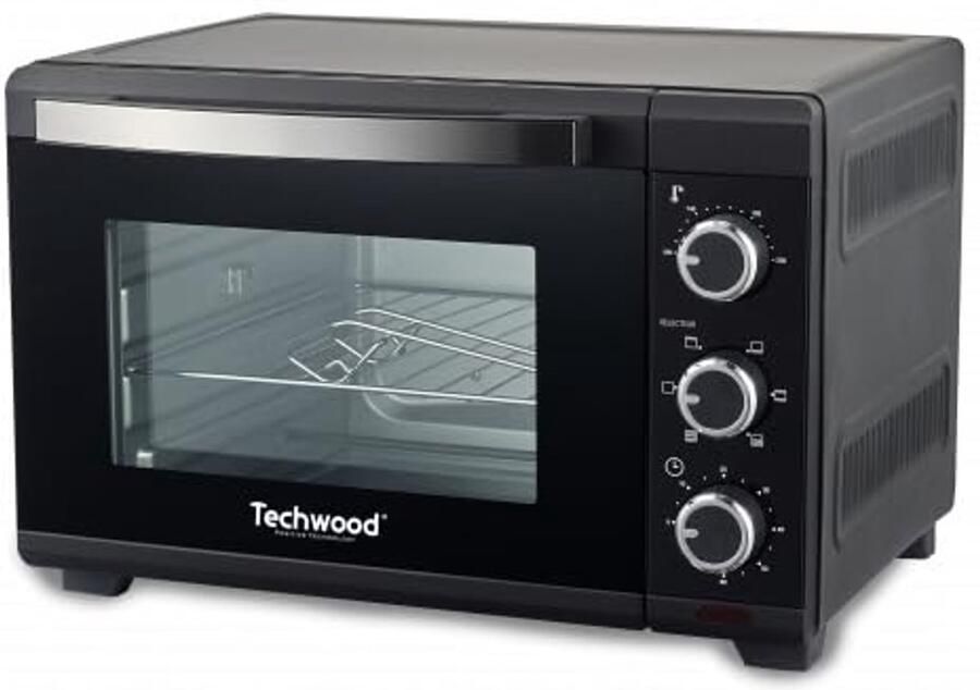 SnelShoppen Elektrische Oven 26 L Compacte Bakoven Multifuntioneel Ideaal voor Keuken Camping en Feest Roestvrij Staal Zwart
