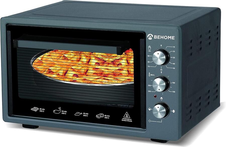 SnelShoppen Elektrische Oven met Hetelucht Circulatie 38 Liter Roestvrijstaal Zelfreinigend Tot 320 Graden Dubbel Glas Interieurverlichting en