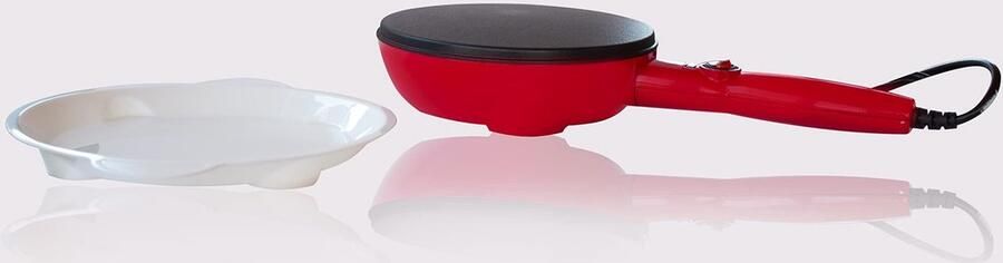 SnelShoppen Elektrische Pannenkoekenpan 20 cm Rood Ideaal voor Crêpes Anti-aanbaklaag 800 W Perfect voor Feestjes Camping en Keuken