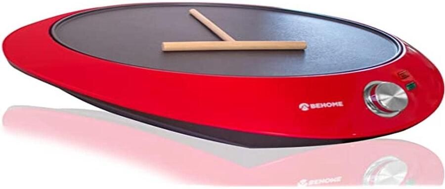 SnelShoppen Elektrische Pannenkoekenpan met Antiaanbakplaat Pannenkoekenmaker 30 cm met Deegdiffuser Ideaal voor Feestjes Camping Keuken en Kind