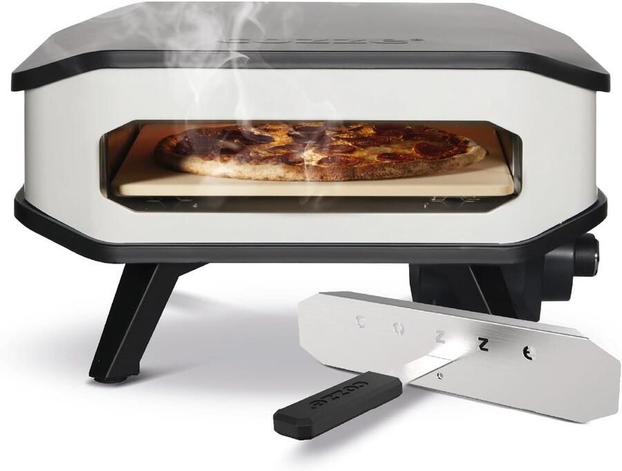 SnelShoppen Elektrische Pizzaoven 13 met Frontdeur Cordierite Pizzasteen Digitale Thermometer LED Tot 450°C Ideaal voor Thuis Tuin Fees