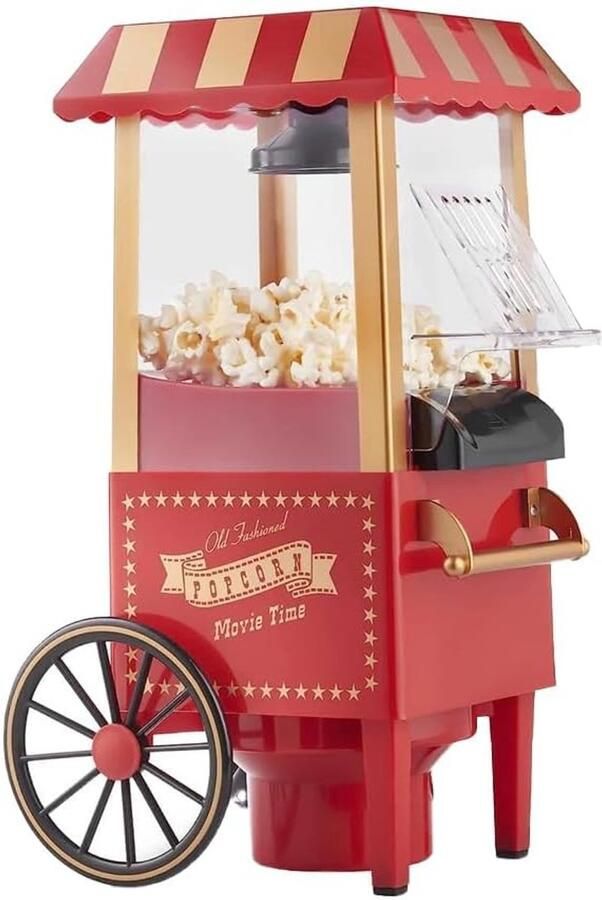 SnelShoppen Elektrische Popcornmachine Maak Verse Popcorn in 3 Minuten Ideaal voor Feestjes Filmavonden Verjaardagen Gezond & Veilig met Hee