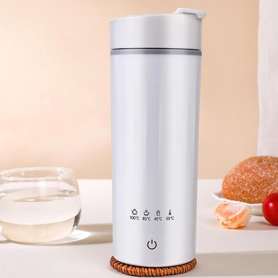 SnelShoppen Elektrische Reiswaterkoker 475 ml met 4 Temperatuurinstellingen Draagbare Waterkoker van 304 Roestvrij Staal Ideaal voor Camping Re