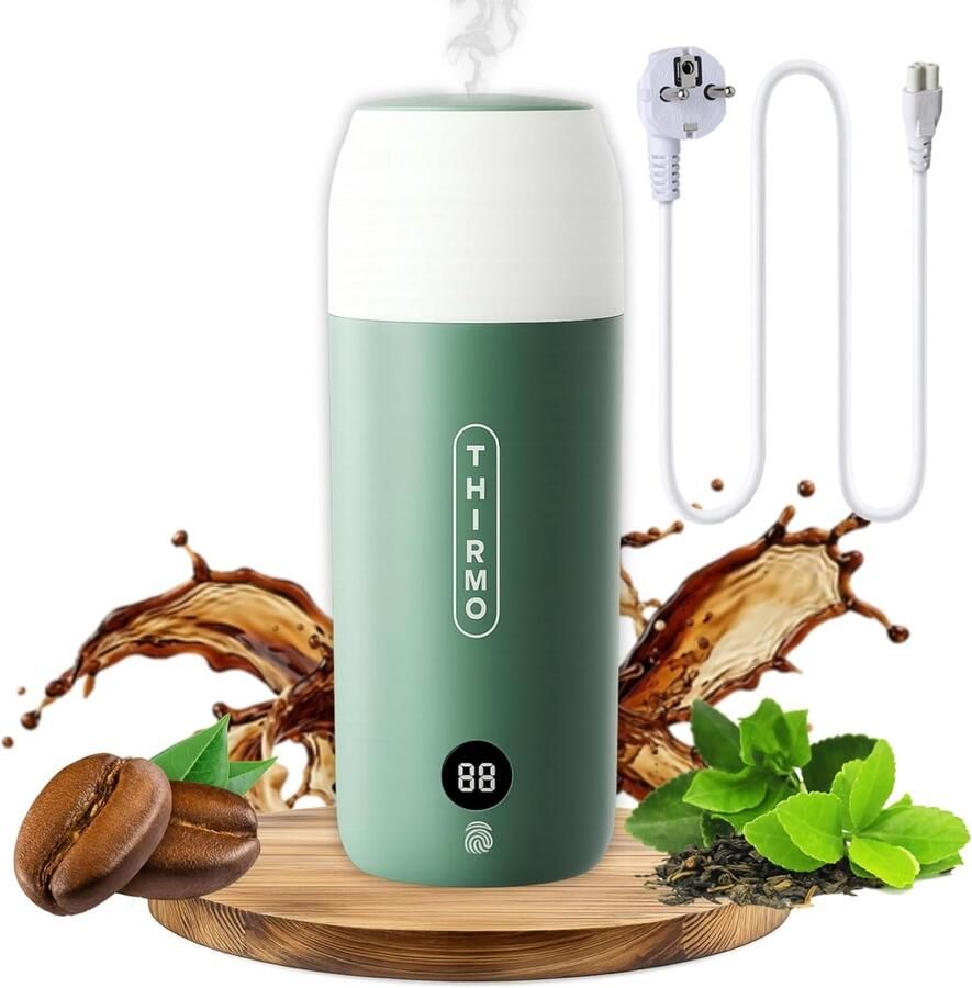 SnelShoppen Elektrische Reis Waterkoker 5-Weg Temperatuurregeling Mini RVS Kettle met LED Display Stille Waterkoker in Groen voor Thee en Koff