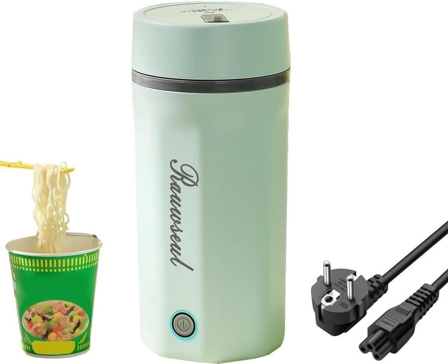 SnelShoppen Elektrische Reis Waterkoker 500 ml Draagbare Mini Warmhoudbeker 3-in-1 RVS Thermos 220V AC Drukdeksel Automatische Uitschakeling G