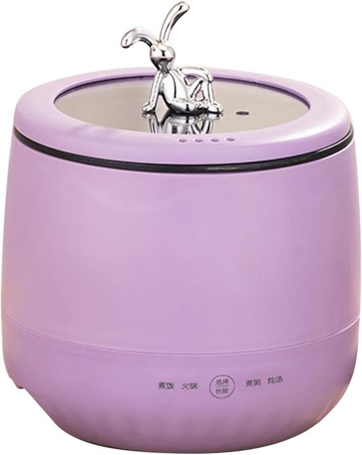 SnelShoppen Elektrische Rice Cooker voor 2 Personen Compact en Makkelijk Schoon te Maken Ideaal voor Kleine Huishoudens en Studenten Paars