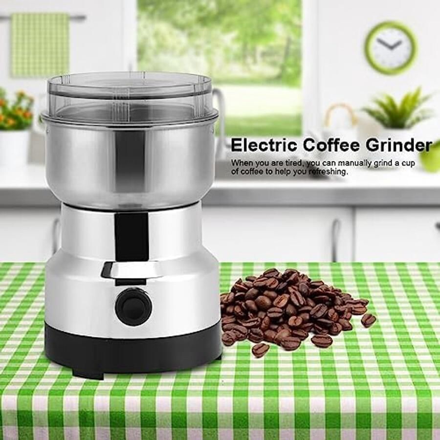 SnelShoppen Elektrische Roestvrijstalen Koffiemolen 220V voor Vers Gemalen Koffie Granen Noten en Meer Koffiemolen voor Keuken en Koffieliefhebb