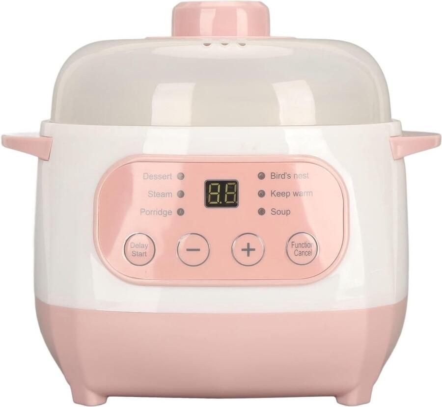 SnelShoppen Elektrische Stoofpan 1L Slimme Keramische Pan met Droogkookfunctie voor Soepen Rijst Pap en Desserts Euro Plug 220V Veilig Koken