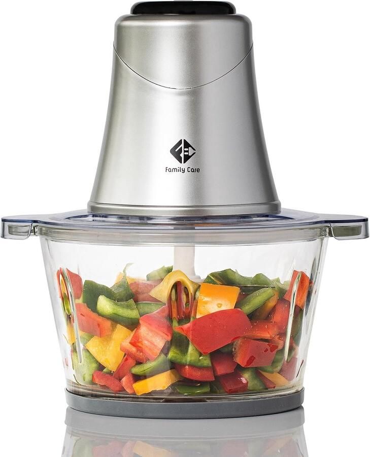 SnelShoppen Elektrische Voedselhakker Vleesmolens 400 W 4 Titanium Messen Glazen Kom 2 L Multifunctionele Hakker Vaatwasserbestendige Accessoi