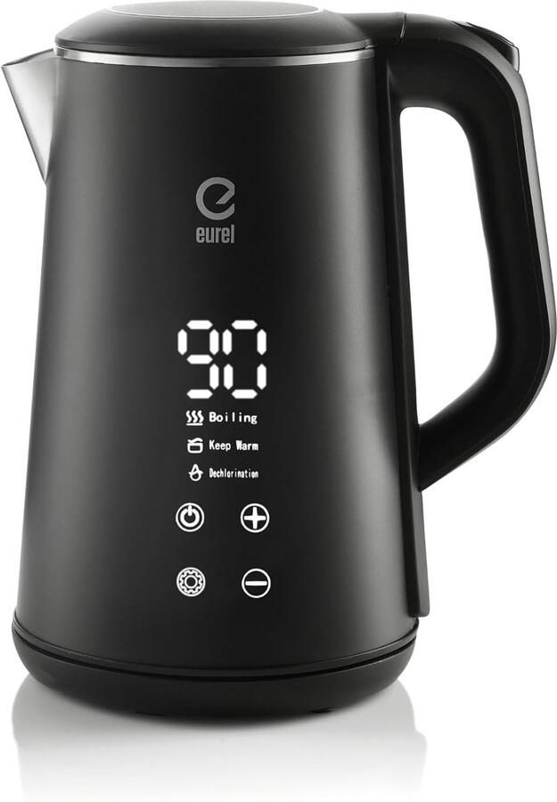 SnelShoppen Elektrische Waterkoker 1 6L Roestvrij Staal 3-in-1 Functie met Touch Bediening Temperatuurregeling 30-80°C Warmhoudfunctie tot 24u