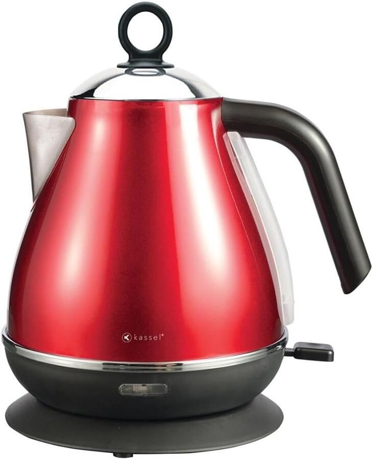 SnelShoppen Elektrische Waterkoker 1.7 L Rood met Draaibare Basis Snelle Kookfunctie voor Thuis Keuken Feest en Camping