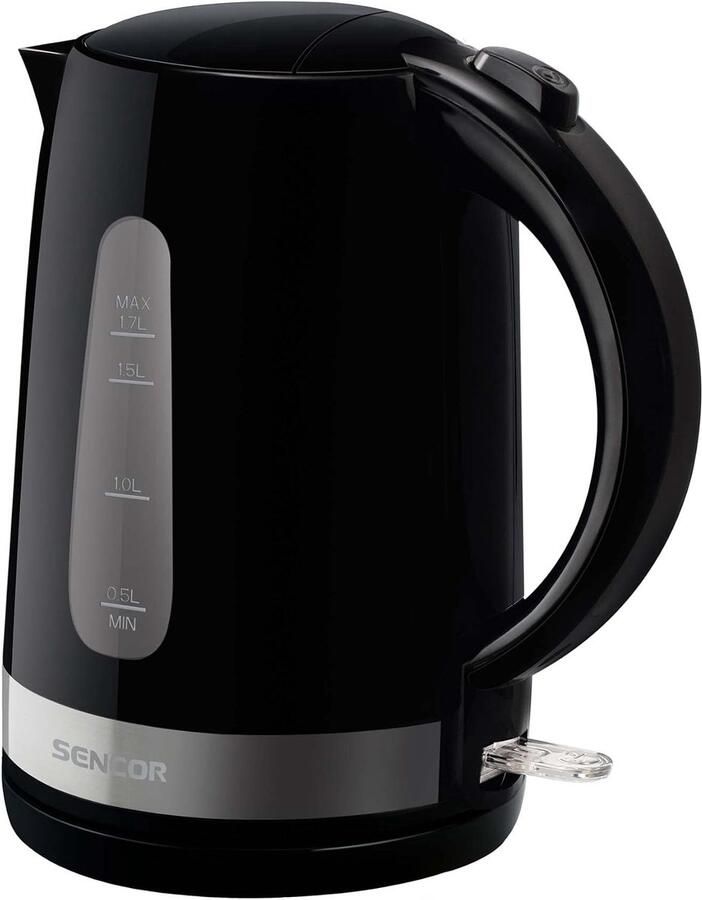 SnelShoppen Elektrische Waterkoker 1.7L 2200W Zwart Snelle Kookfunctie Ideaal voor Keuken Thee Koffie Comfortabel Gebruik
