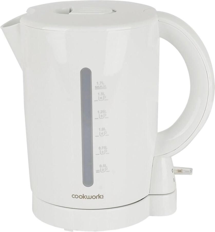 SnelShoppen Elektrische Waterkoker 1.7L Capaciteit 2200W Snelle Kooktijd BPA Vrij Draadloos Ontwerp Wit Keuken Thuis Camping