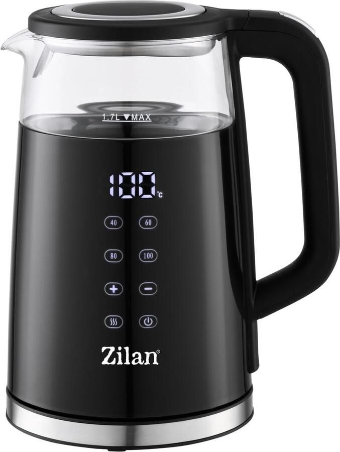 SnelShoppen Elektrische Waterkoker 1.7L met Digitale Display 2200W Dubbelwandig Vier Voorafgestelde Temperatuurinstellingen Warmhoudfunctie Koo