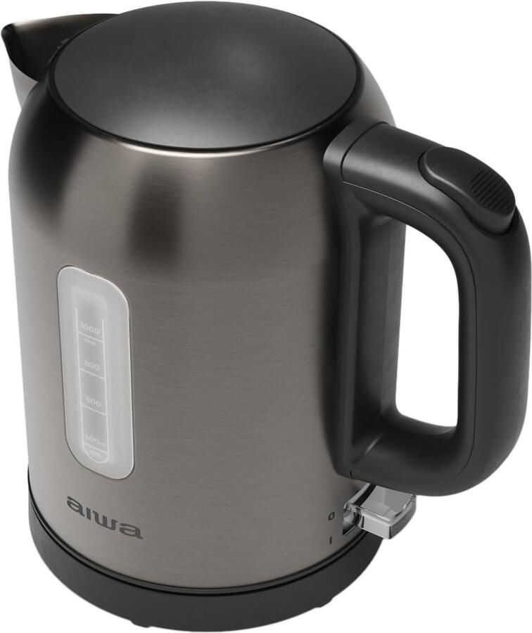 SnelShoppen Elektrische Waterkoker 1L 2200W Roestvrij Staal Anti-Vingerafdruk Strix-Bediening Draadloos met 360 Graden Basis en Metalen Filter