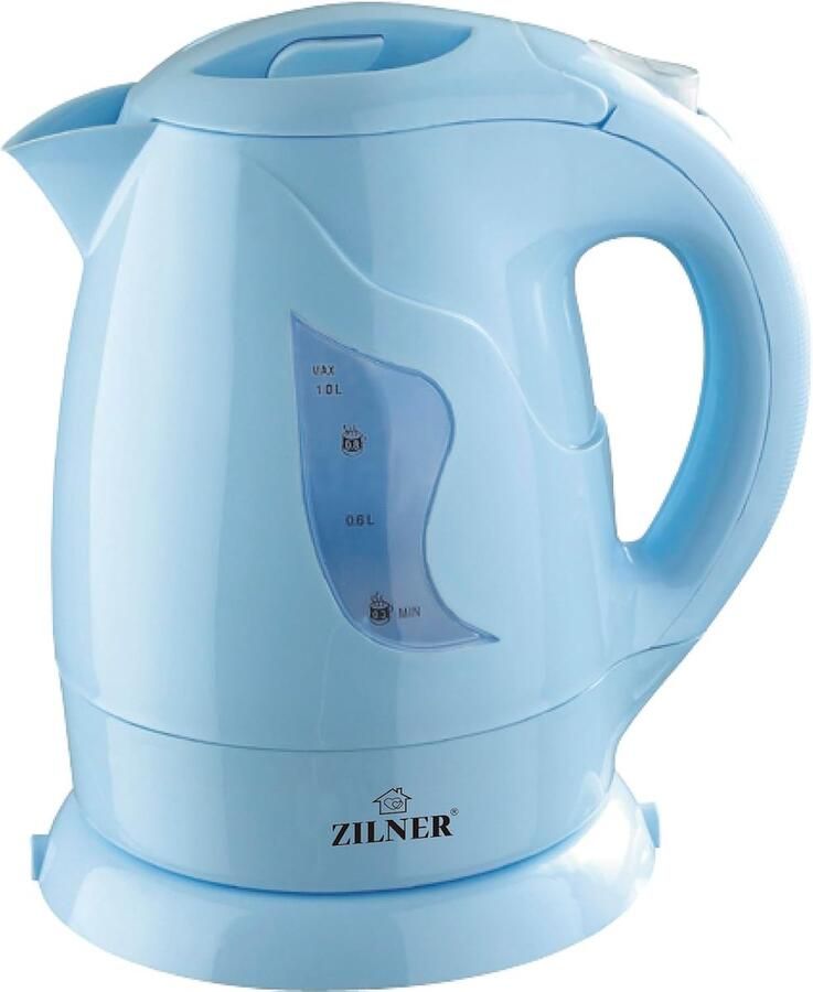 SnelShoppen Elektrische Waterkoker 1L 360° Basis Waterpeilindicator Licht en Duurzaam Automatische Uitschakeling Verwijderbaar Filter Bl